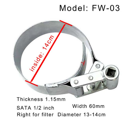 Adjustable Install Uninstall Oil Fuel Filter Removal Wrench Sata 1/2 inch Tool Universal Wrench for Truck Maintenance